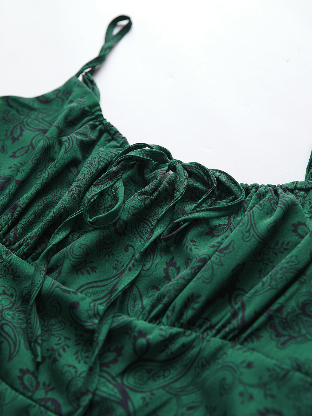 Emerald Green Paisley Smoothie Strap Dress