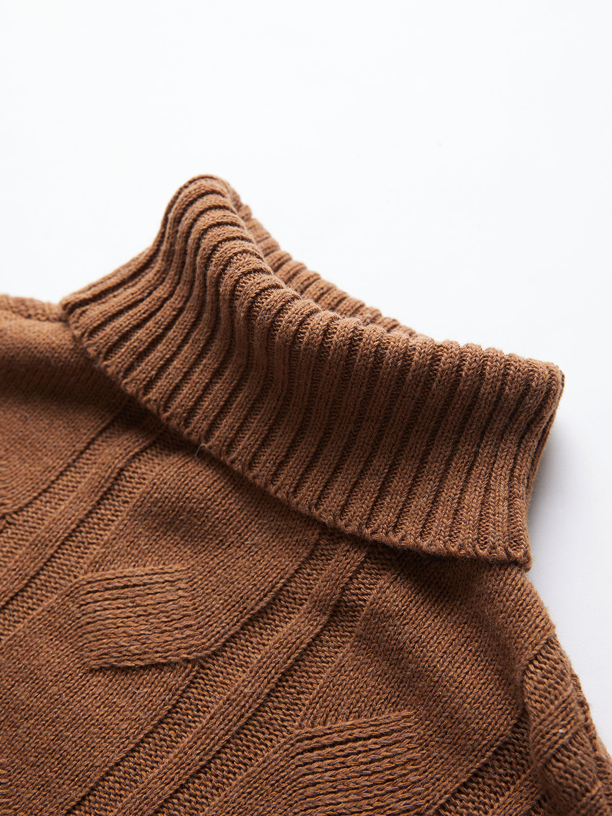 Fall Leaves Dream Cable Knit Mock Neck Sweater