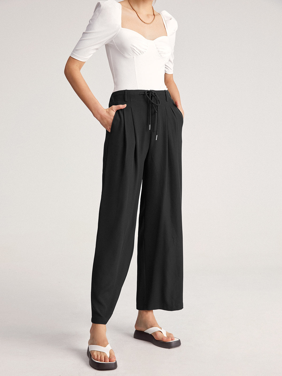 Breaking Rules String Wide Leg Pants