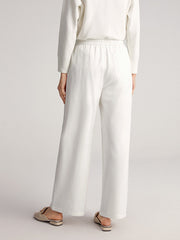 Simple Bell Drawstring Wide Leg Pants