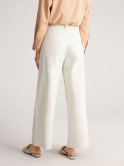 Gossamer High Waisted Wide Leg White Jeans