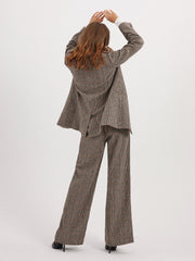 Glen Plaid Wide Leg Pants