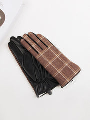 Vintage Check Print Gloves