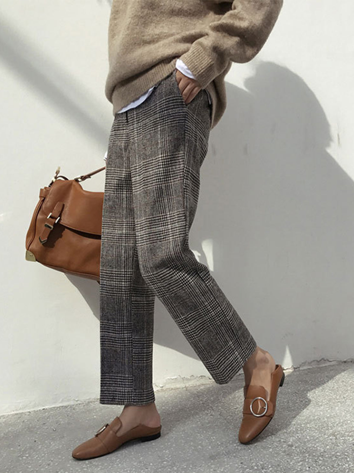 Glen Plaid Straight Leg Pants – Chicwild