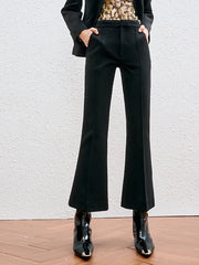 Solid Flared Leg Pants