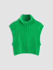 Turtleneck Rib Sweater Vest