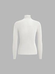 Solid Mockneck Long Sleeve Knit Top