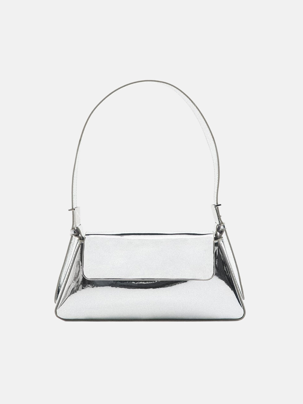 Metallic Lacquered Leather Shoulder Bag