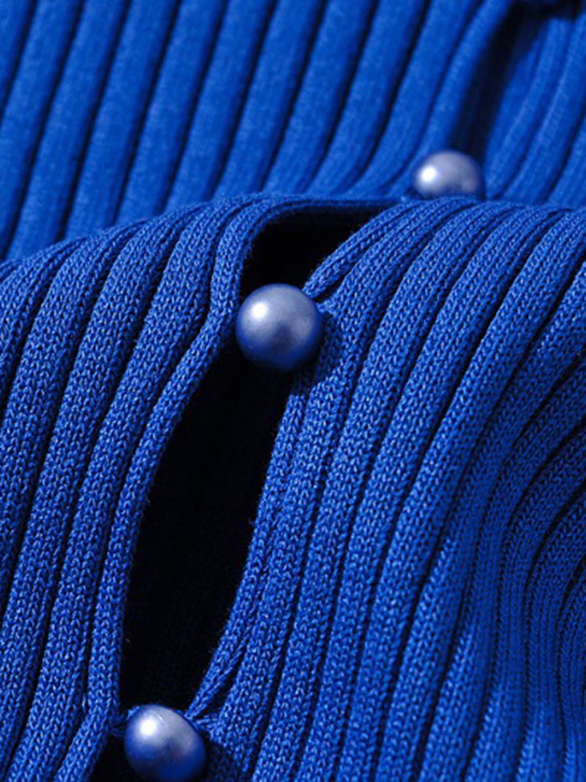Waxy Sea Button Up Rib Knit Top