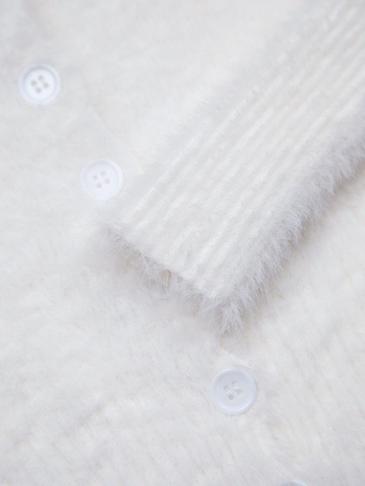 Vanilla Cream Furry Button Up Sweater