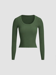 Long Sleeve Solid Knit Top