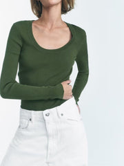 Long Sleeve Solid Knit Top