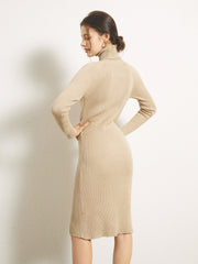 Mockneck Sweater Midi Dress