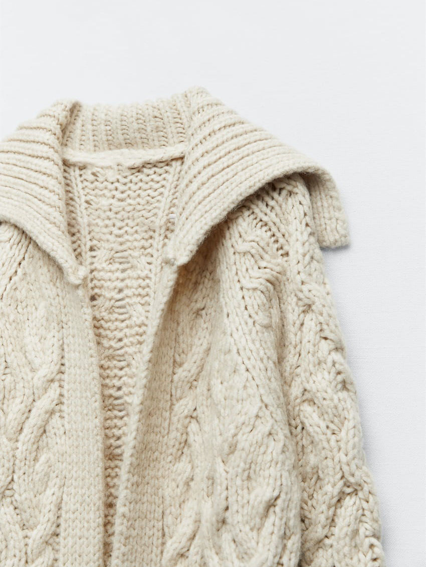 Cable Knit Long Cardigan