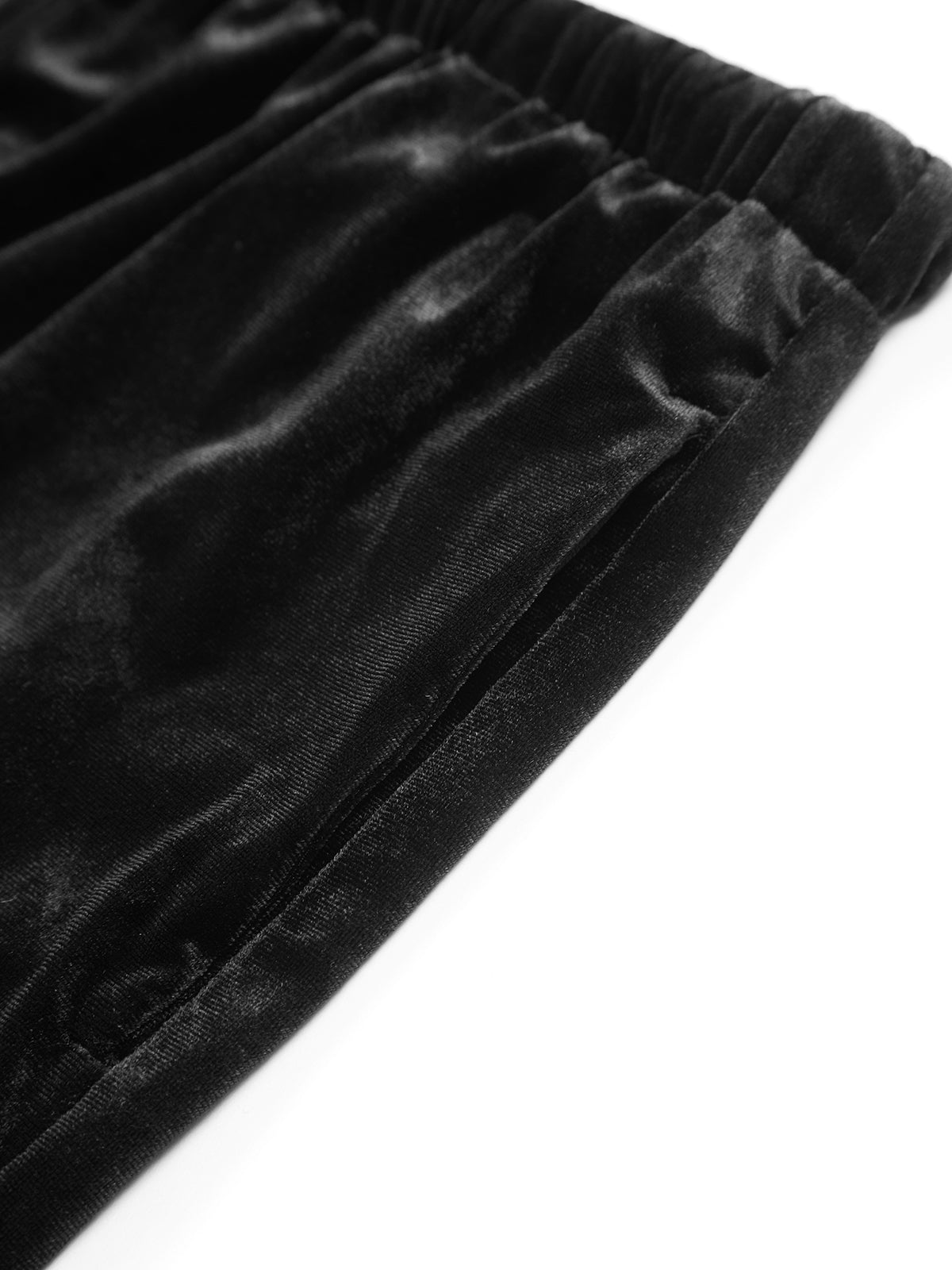 Solid Velvet Straight Leg Pants