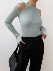 Shoulder Cut-Out Knit Top