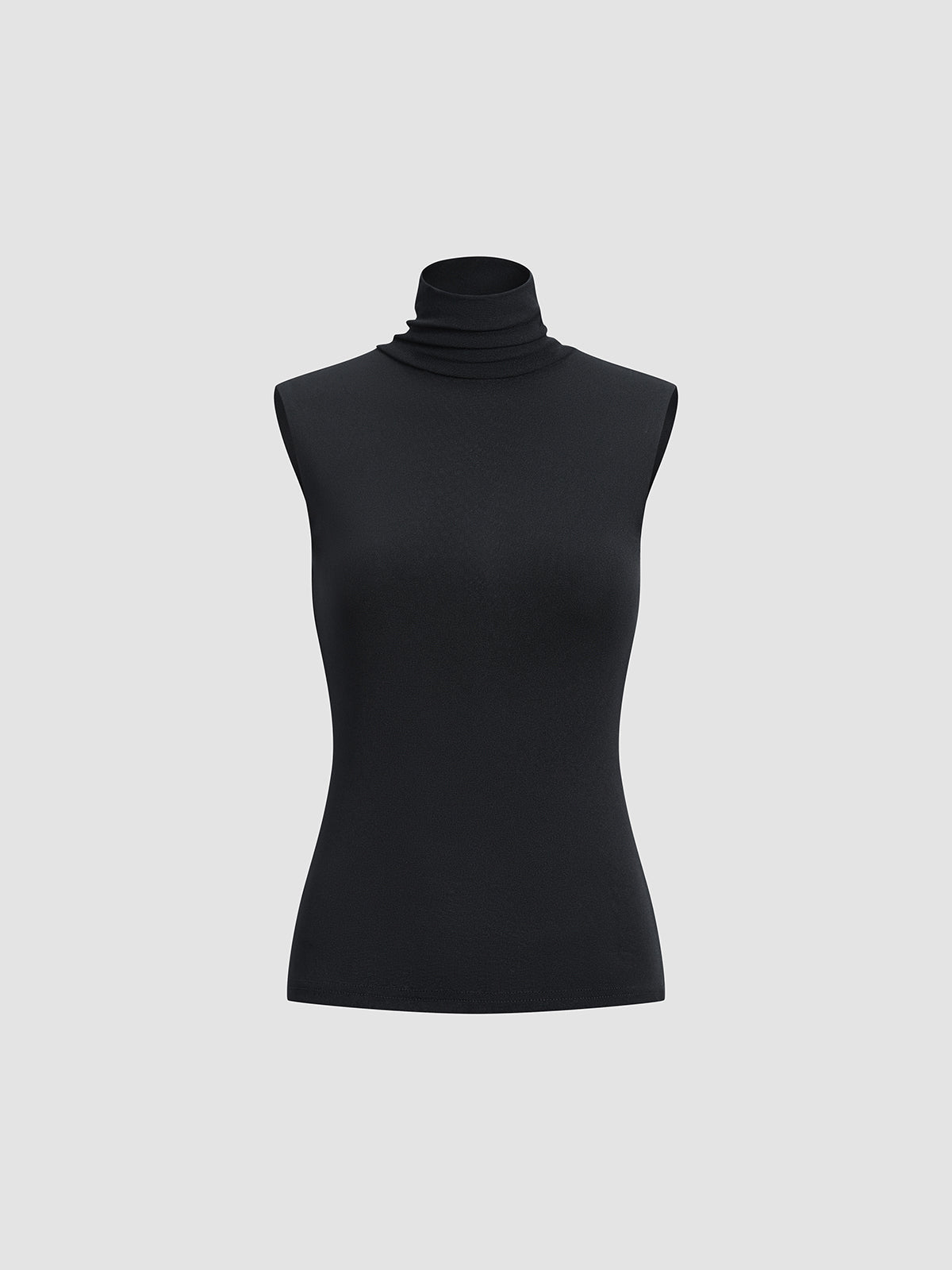 Turtleneck Sleeveless Tank Top