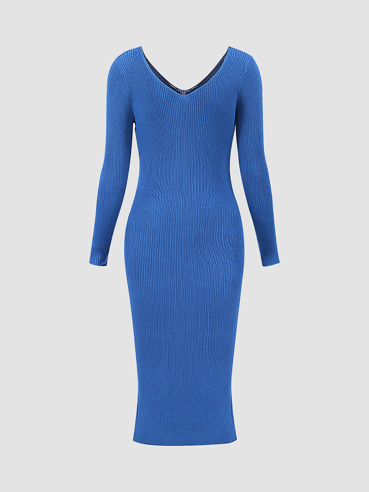 Bodycon V-Neck Sweater Dress