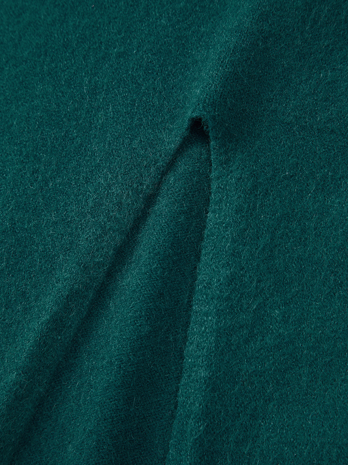 Emerald Green Slit Long Sweater