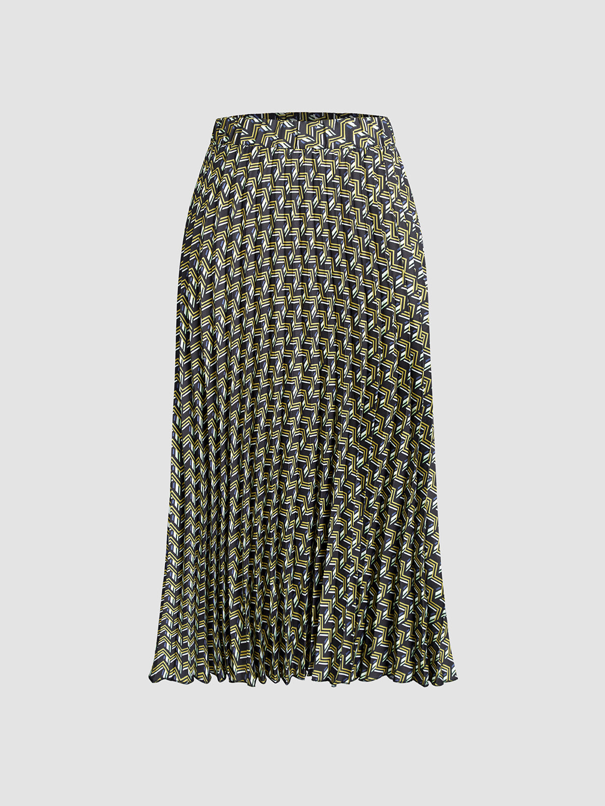 Geometric Print Pleated Skirt