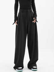 Baggy Pinstripe Wide Leg Dress Pants