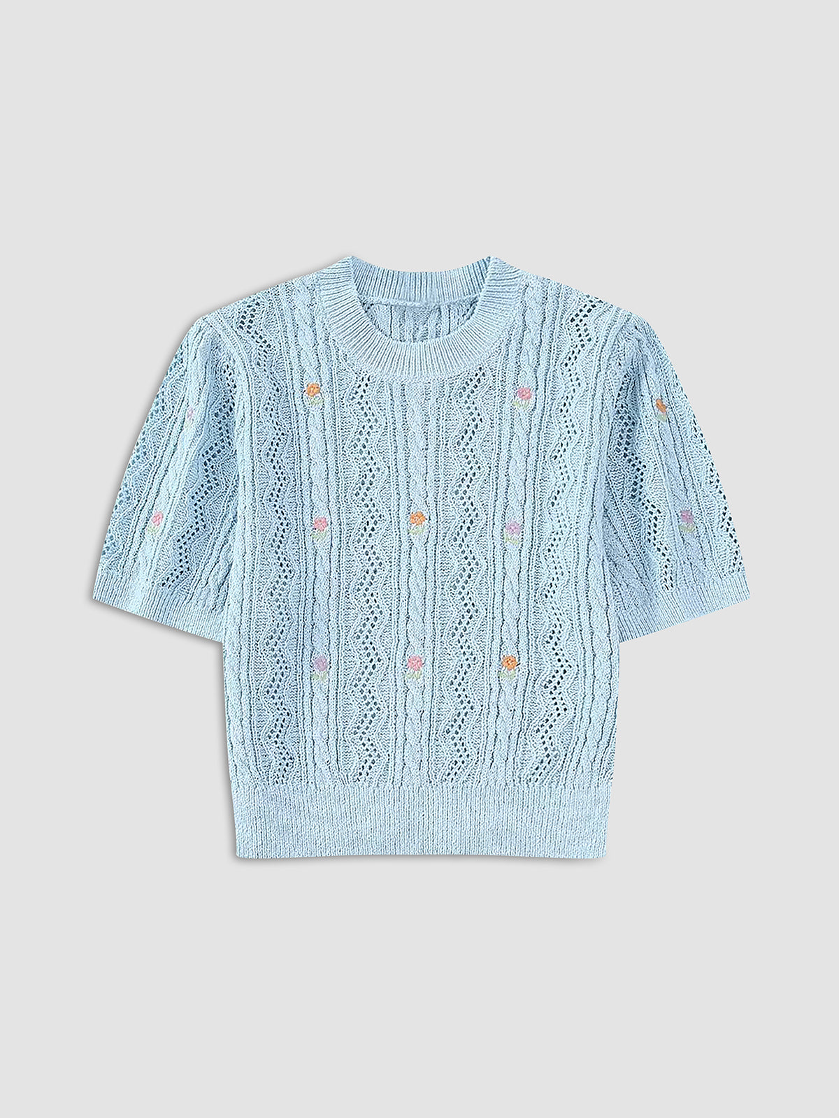 Floral Crochet Knit Top