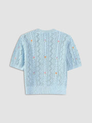 Floral Crochet Knit Top