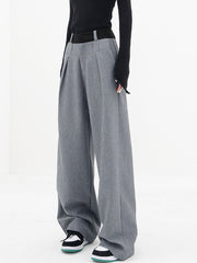 Contrast Binding Wide Leg Pants