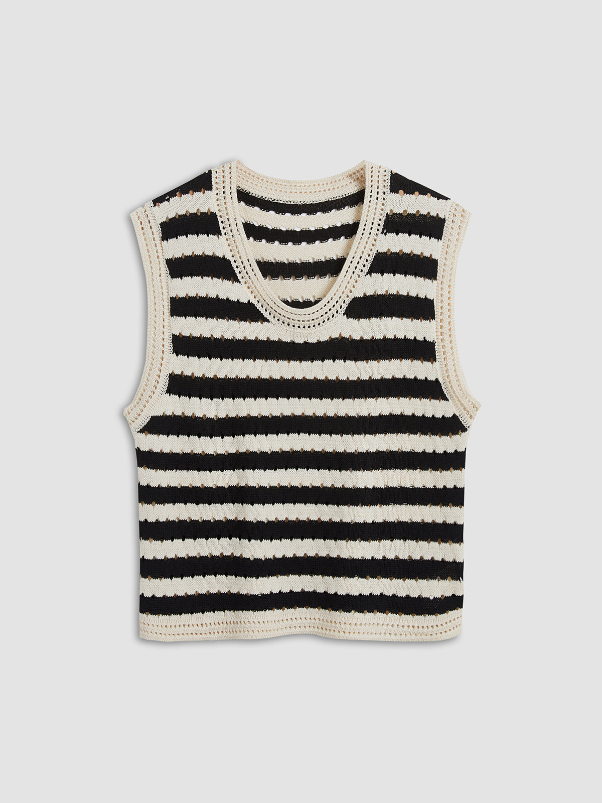 Classy Stripe Crochet Sweater Vest
