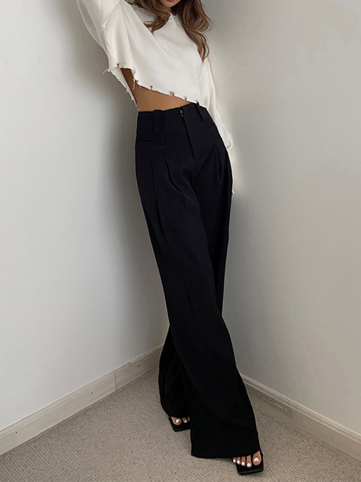 Leisure Pleated Wide Leg Dress Pants