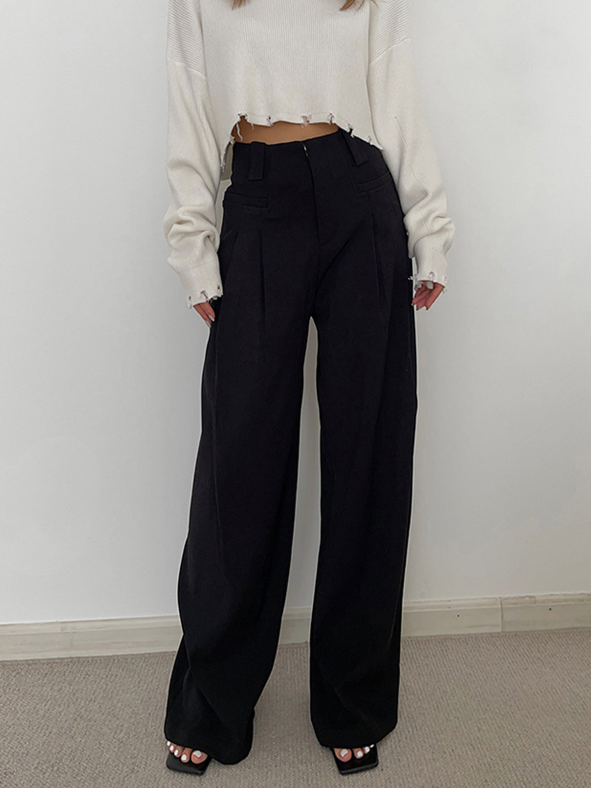 Leisure Pleated Wide Leg Dress Pants