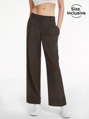 Mid Rise Wide Boxy Leg Trousers