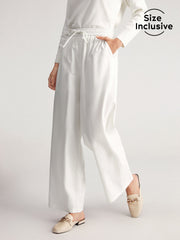 Simple Bell Drawstring Wide Leg Pants