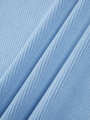 Sky Blue Collared Ribbed Shirt