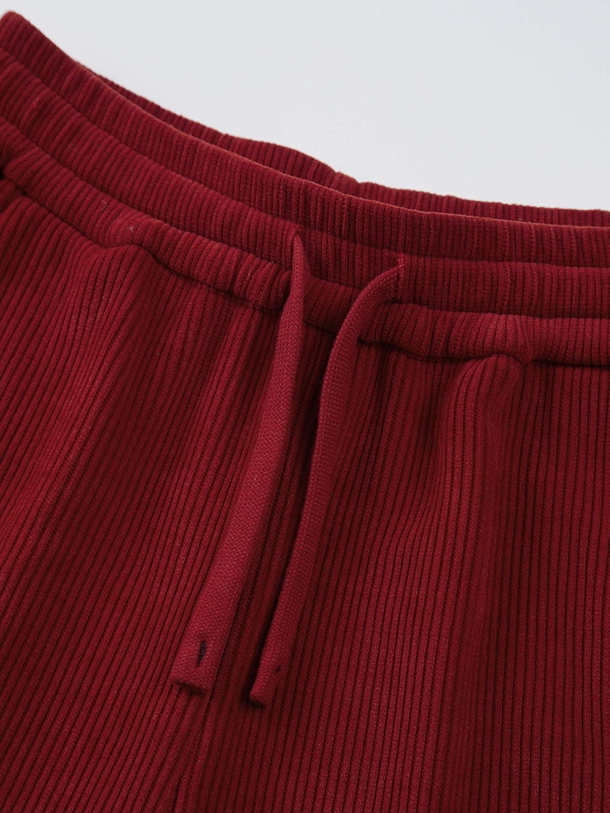 Ruby Drawstring Ribbed Baggy Wide Leg Pants