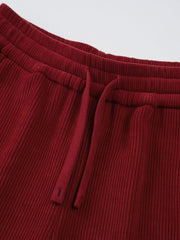 Ruby Drawstring Ribbed Baggy Wide Leg Pants