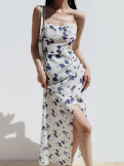 Iris Strap Floral Long Dress