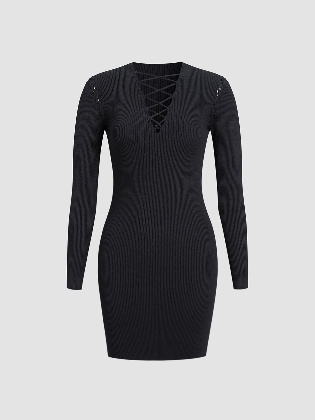 Front Cross Knit Midi Dress