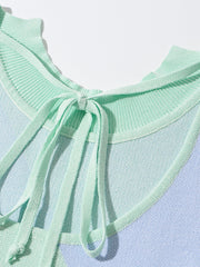 Sea Breeze Two Tone Tie Back Knit Short Dress
