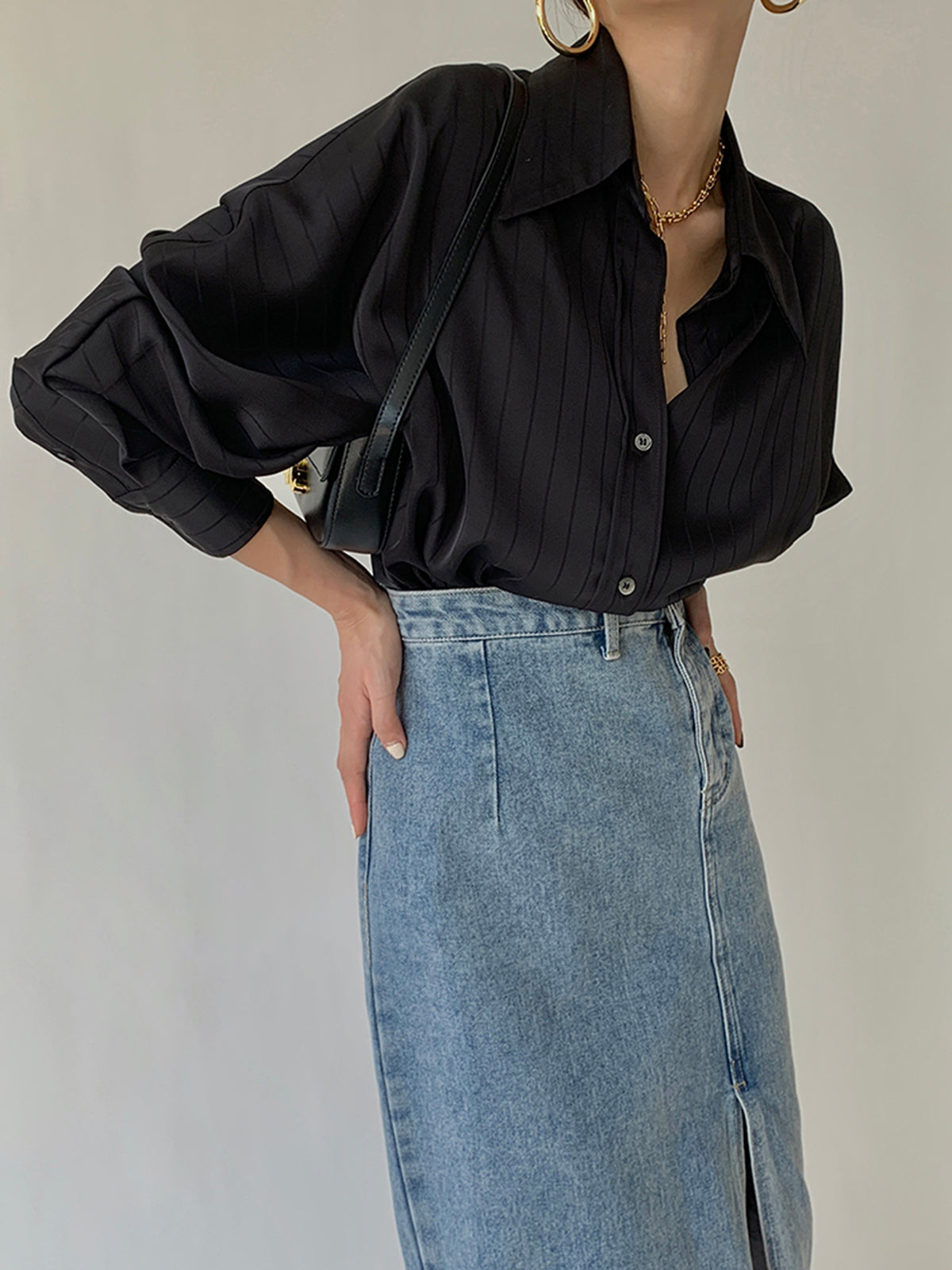 Charlotte Oversized Button Up Collared Shirt