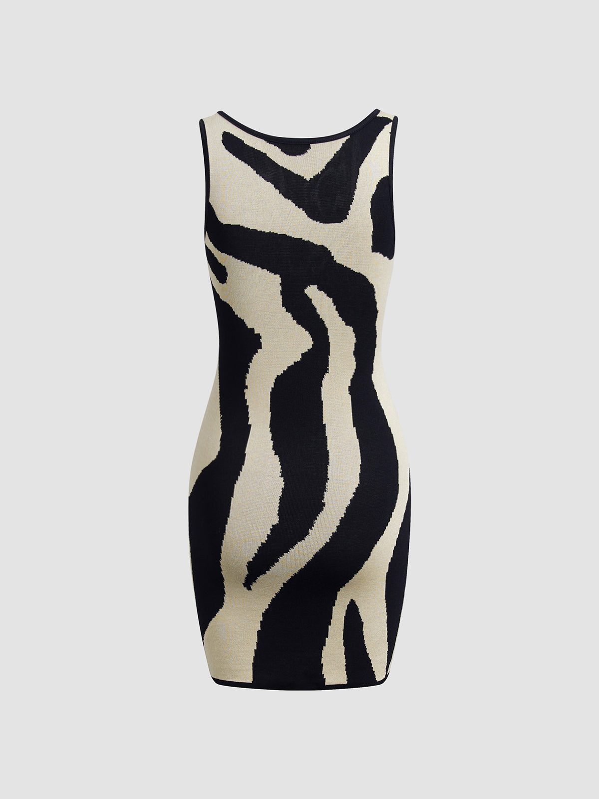 Zebra Print Strapless Bodycon Short Dress