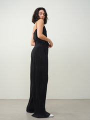 Essential Textured Flowy Wide Leg Pants