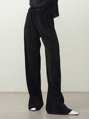 Essential Textured Flowy Wide Leg Pants