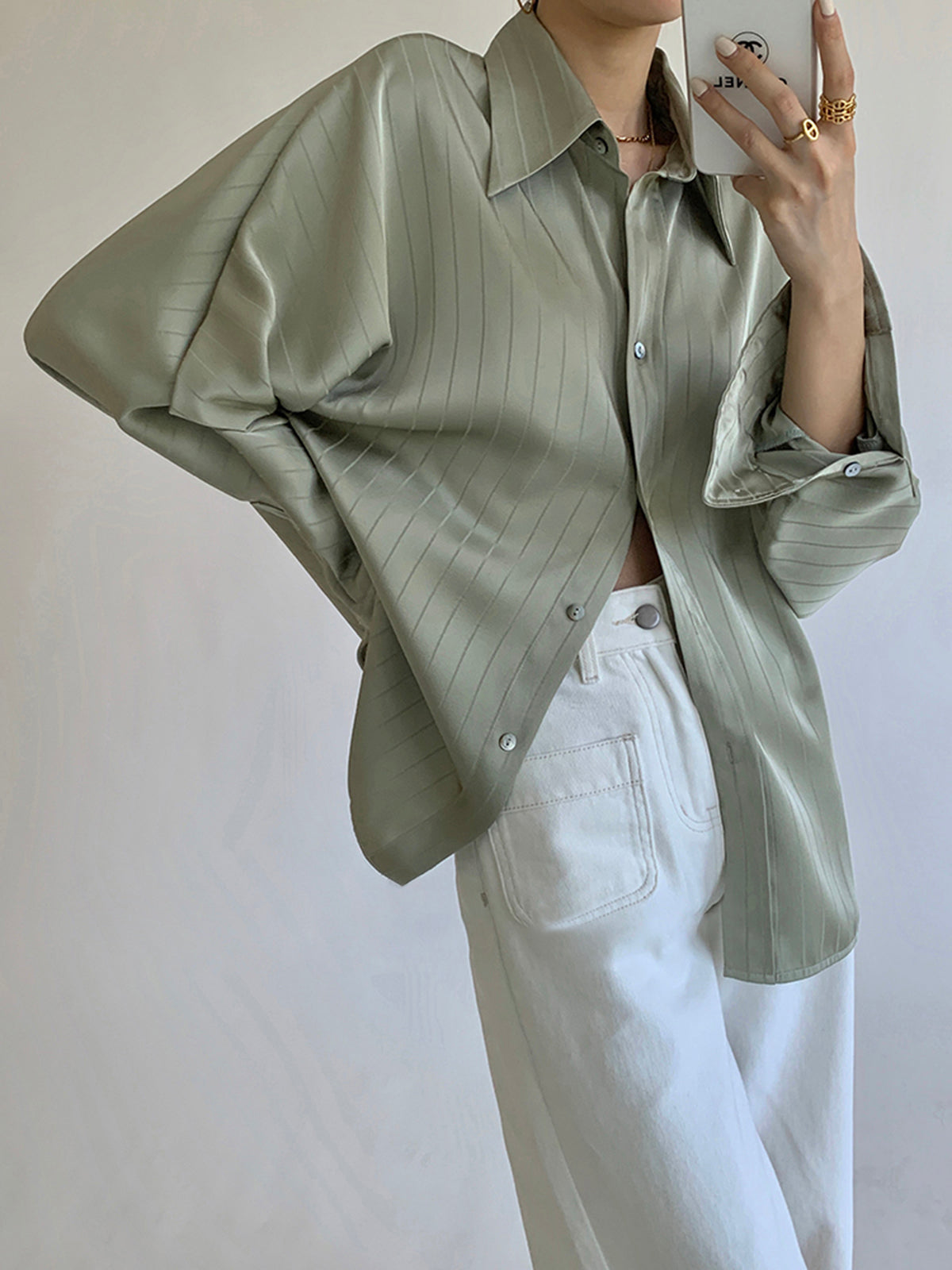 Charlotte Oversized Button Up Collared Shirt
