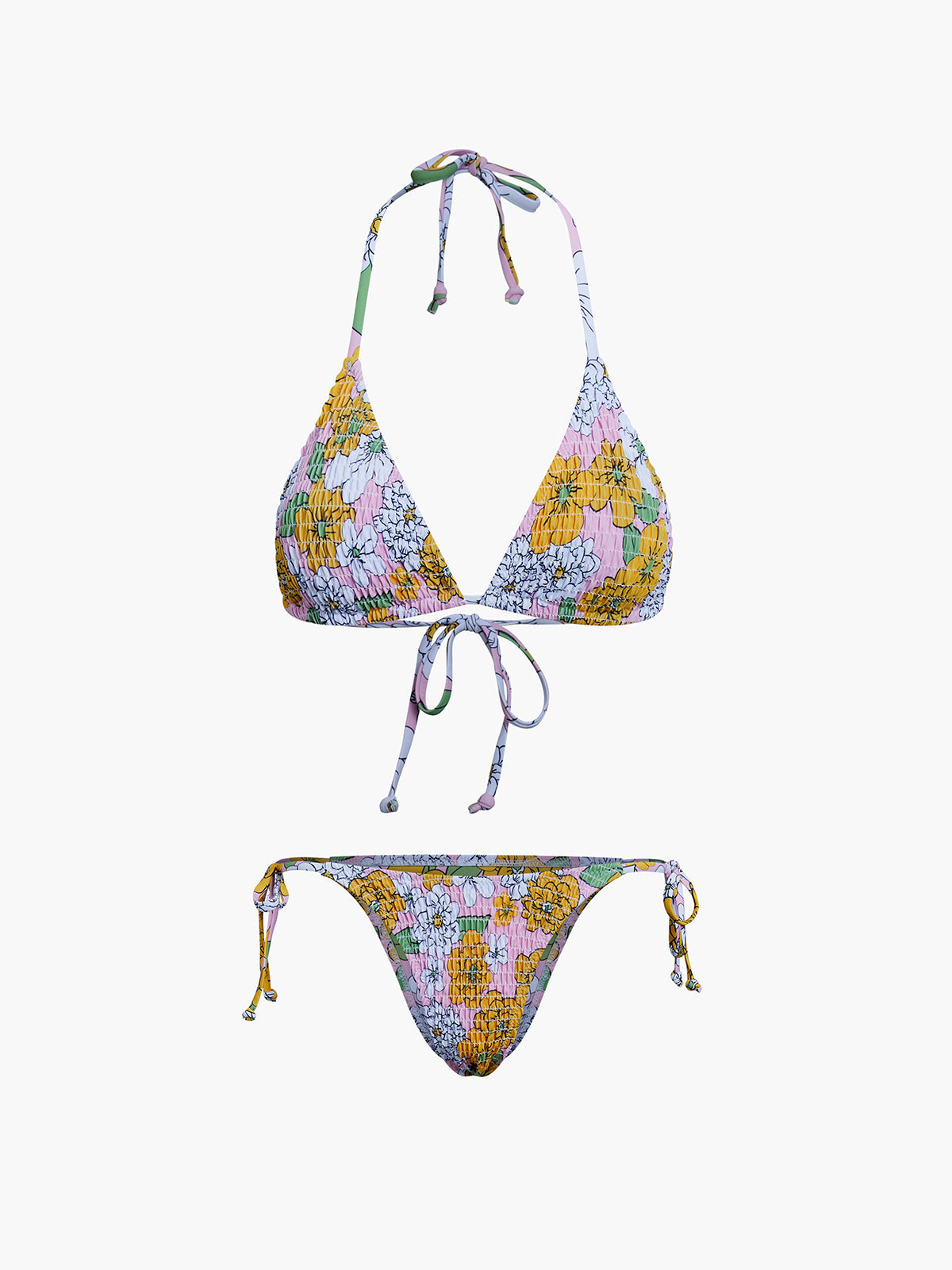 Floral Halter Tie Back Two Piece Bikini Bathing Suit