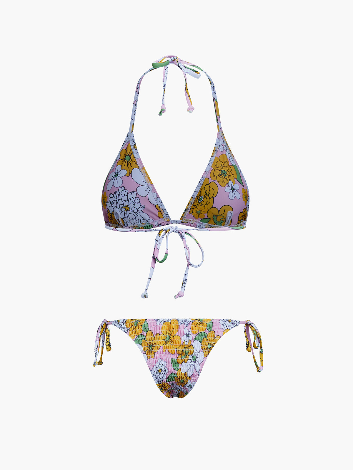 Floral Halter Tie Back Two Piece Bikini Bathing Suit