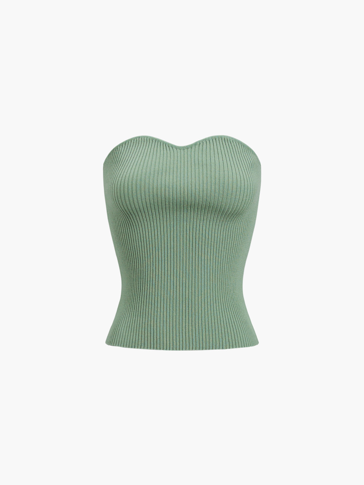 Leisure Ribbed Sweetheart Strapeless Tube Top