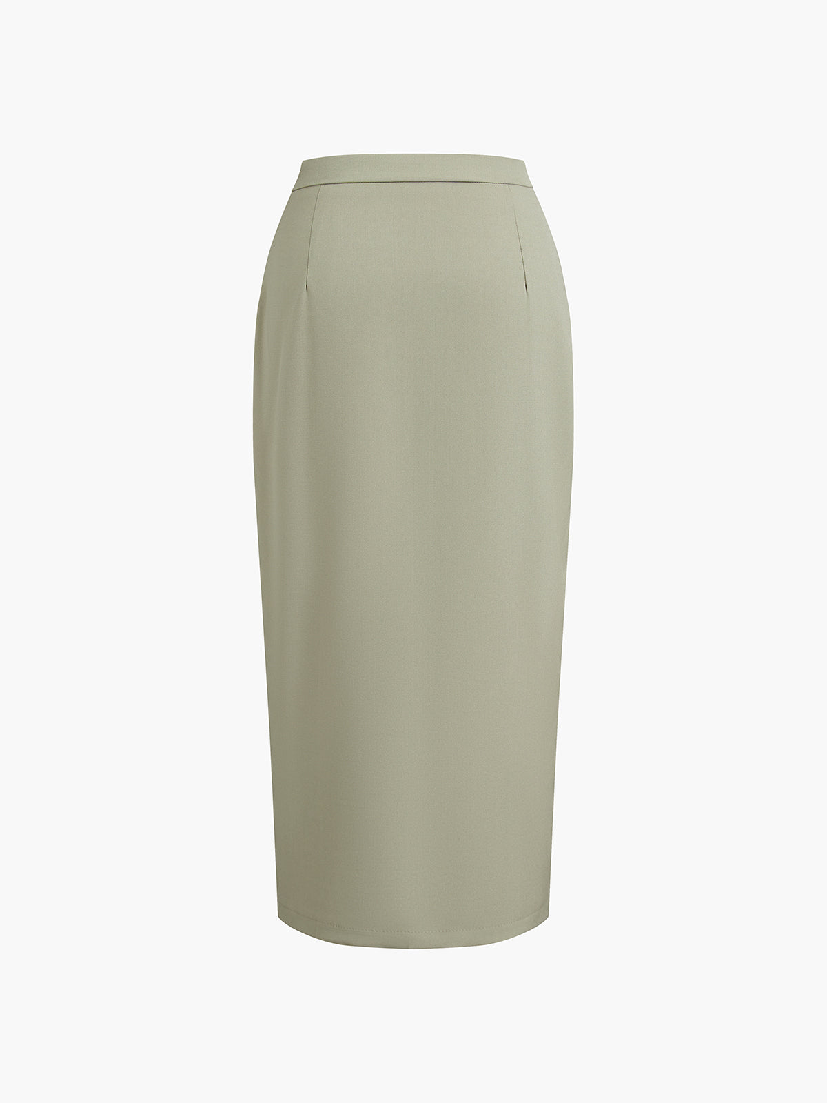 Zip Up Belted Pockets Midi Skirt