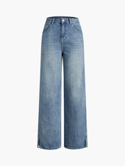 Classic Denim Straight Leg Jeans