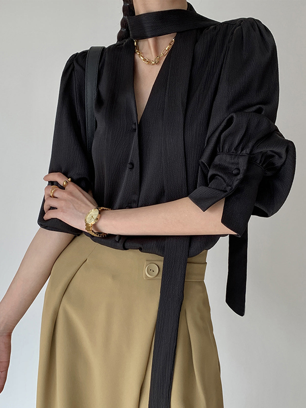 Buttom Down Satin Oversized Shirt